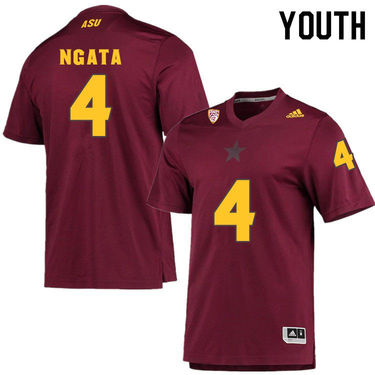 Youth #4 Daniyel NgataArizona State Sun Devils College Football Jerseys Sale-Maroon - Click Image to Close